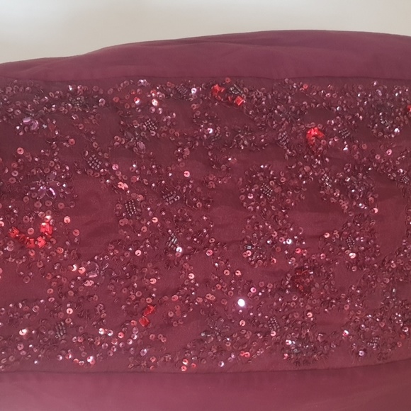 French Connection Size 14 Red Maroon Sequin Evening Dress - Picture 4 of 9